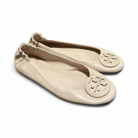 Tory Burch Shoes Beige Neutral 9 M Flats Minnie Ballet Rounded Toe Nude - Picture 1 of 4